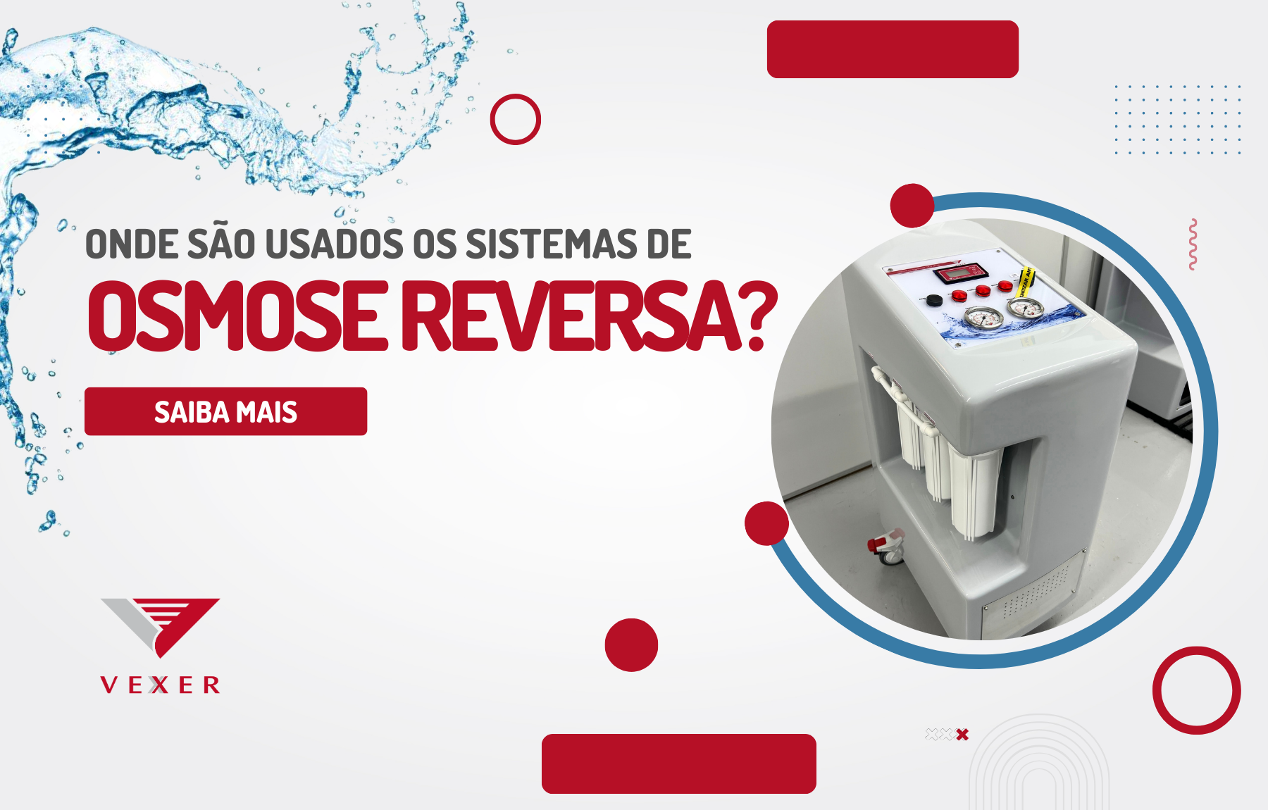 Onde são usados os sistemas de osmose reversa?